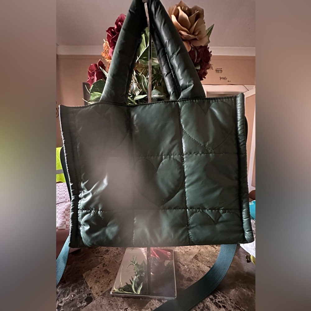 Quilted Green Tote Bag